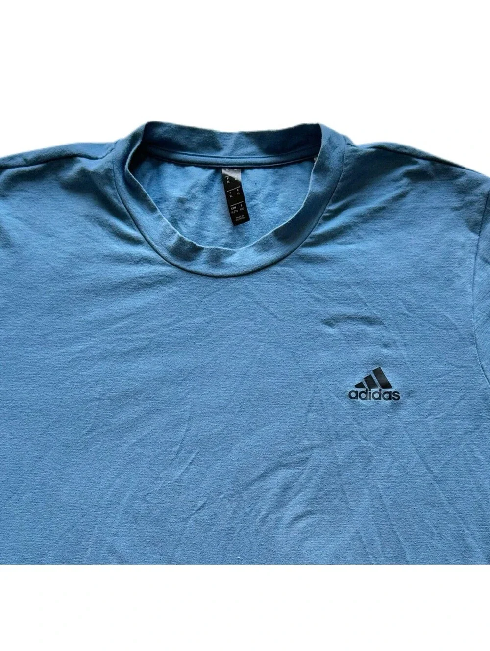 Adidas Men’s T-Shirt XL Blue Crew Neck Short Sleeve Logo Athletic Casual Tee